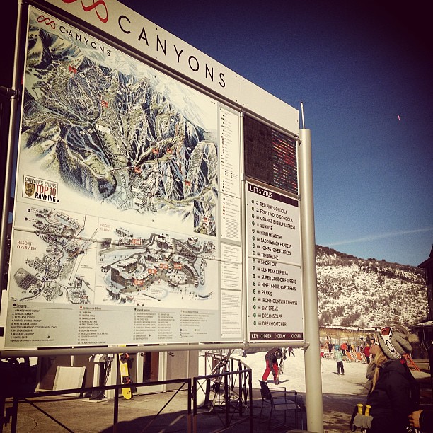 Searching for beginner trails at The Canyons ski resort