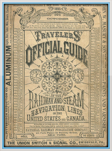 1895 Travellers Official Guide Railway & Steam Navigation Lines of the US and Canada, cover by mcudeque