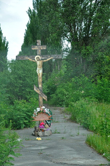 cross seen as we entered Pripyat