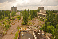 view from a hotel in Pripyat