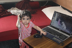 Nerjis Asif Shakir Calling Her Dad.. by firoze shakir photographerno1