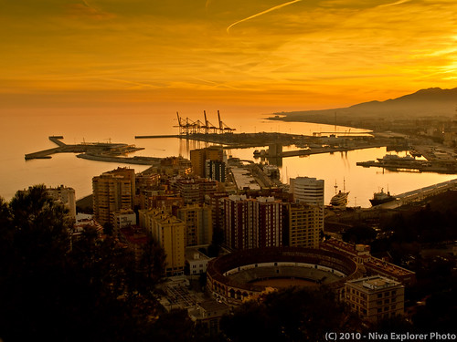 Sunset in the Port of Málaga