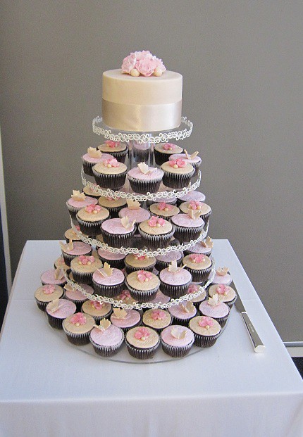 Wedding cupcake tower My first cake for a wedding Very exciting and very 