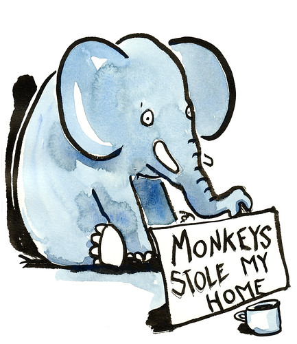 elephant-begging illustration