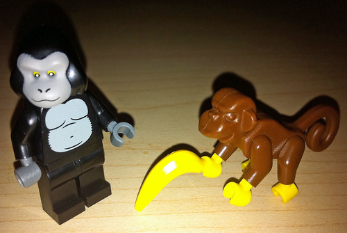 LEGO Collectible Minifigures Series 3 Gorilla Suit Guy vs. Monkey