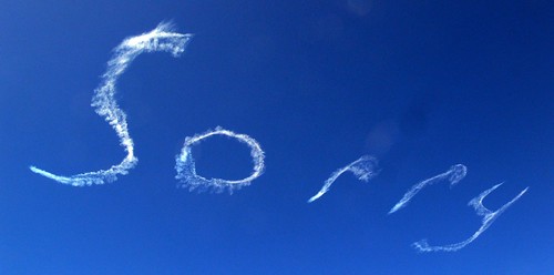 Sorry on Australia Day-sky writing, National Apology Day, National Sorry Day