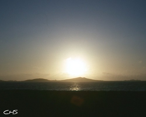 Sunset over Samson, Isles of Scilly, 1979 by Stocker Images