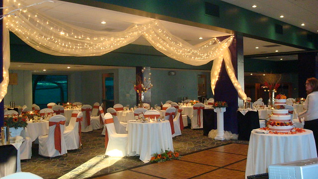 The Dolphin Gallery set for a Fall wedding reception