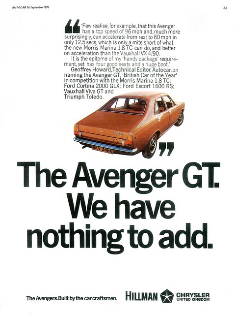 1972 Hillman Avenger GT UK 