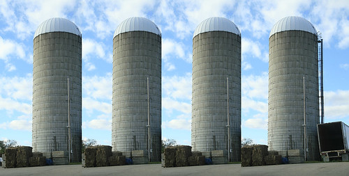 four silos in a row