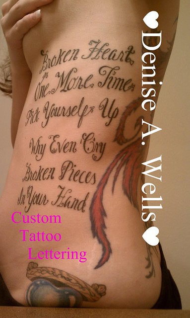 Lyrics Lettering Tattoo Design by Denise A Wells So Beautiful