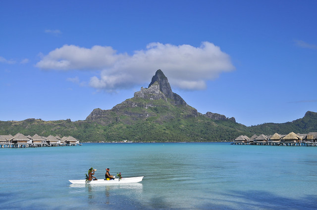 InterContinental Bora Bora Resort & Thalasso Spa Mont otemanu and Outrigger canoe