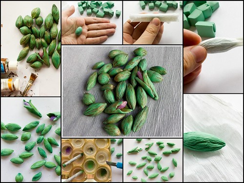 Обзор- нестандартные инструменты и материалы для полимерной глины. tutorial - Polymer clay beads textured with crepe paper