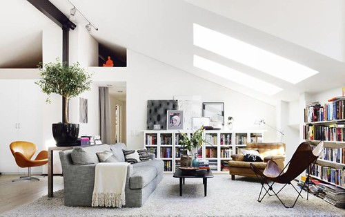 Skona Hem {white scandinavian living room/loft} Vind med puls