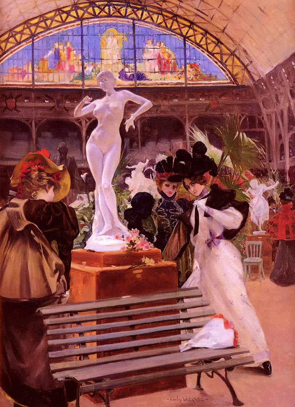 Cleo De Merode at the Salon by Carlos Vazquez Ubeda (1869 - 1944)