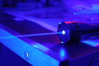 1.2W Class 4 Very High Power Blue Laser, Dark Background