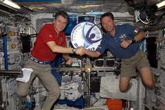 Space relay race between @astro_paolo and Roberto Vittori...
