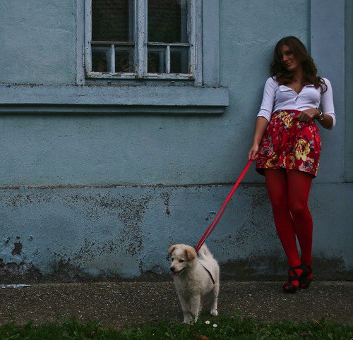 Woman & dog.