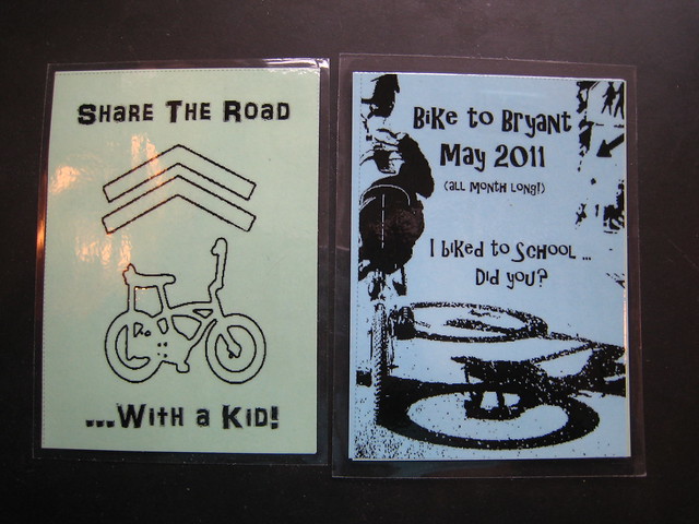 Bike to School Month spoke card a Tm original design 