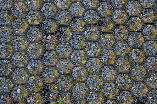 Hexagon pattern in car park