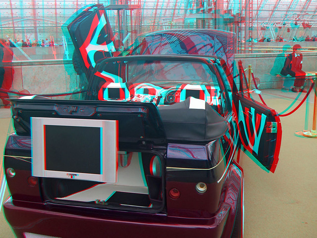 3D red cyan Anaglyph AMI Style 2011 VW Golf I Cabrio G60 Tuning