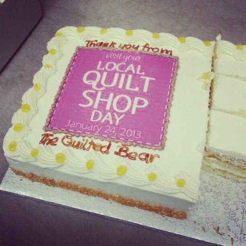 #localquiltshopday cake AND fabric!  Thanks @matthewwheeler!