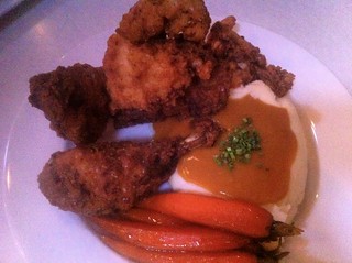 Fried Chicken, Mashed Potatoes and Glazed Carrots from Sidecar