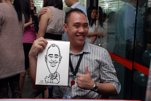 Caricature live sketching for Singapore Suntec City Annual Party - 1
