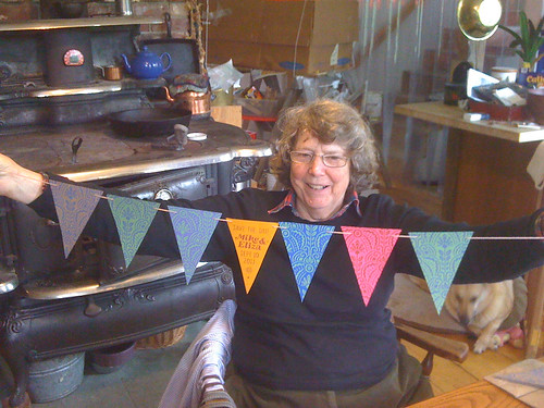 Judy with bunting