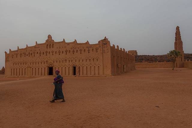 the great mud mosque in the bani in northern Burkina Faso, Sahel
