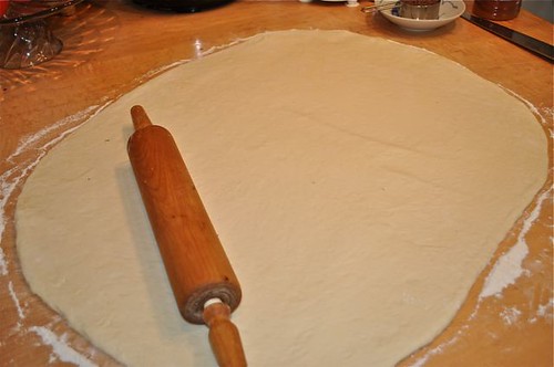 cinnamon buns/rolling dough-2