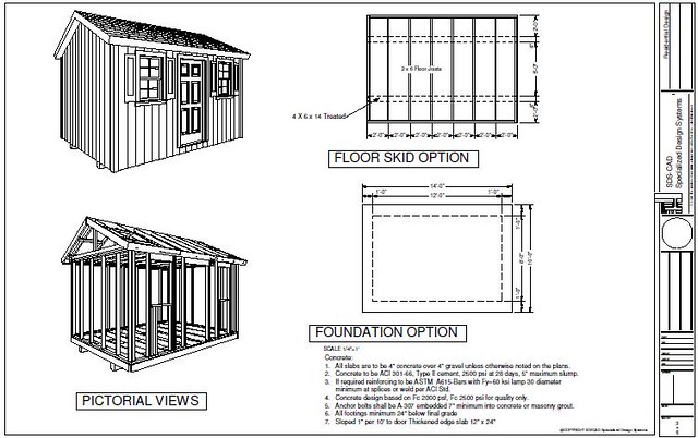 Specialized Design System LLC - G473 10 X 14 X 8 garden shed plans