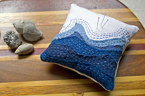 little waves pin cushion