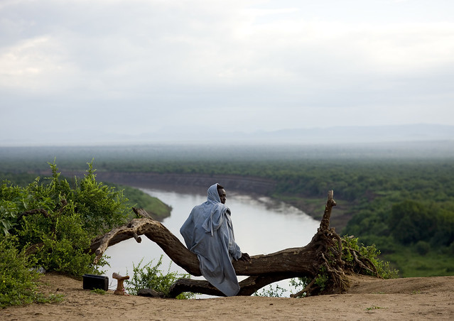 Early morning for Karo tribe on Omo river -  Ethiopia