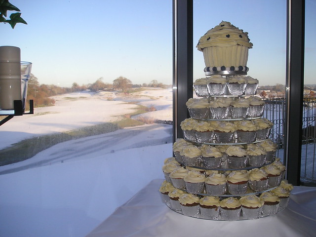 White Christmas Wedding Cupcake Tower