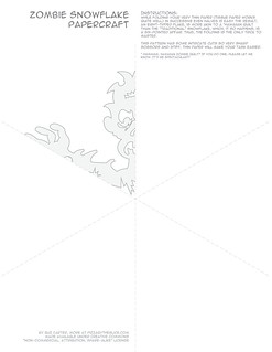 Zombie Snowflake Papercraft Template/Pattern