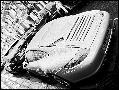 London Porsche Car in the Snow