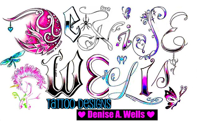 font by Denise A Wells Letter W tattoo design font by Denise A Wells