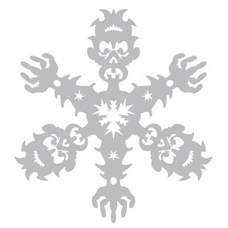 Full View/ Zombie Snowflake Papercraft Template/Pattern
