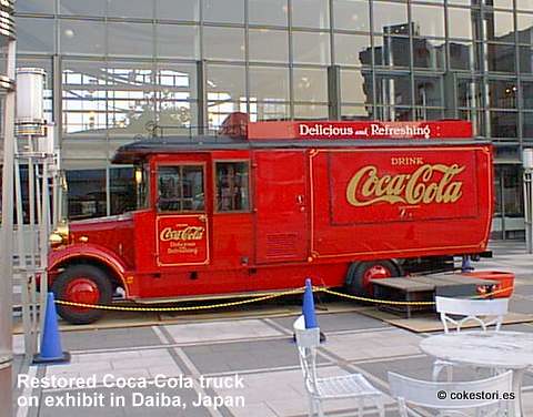 Restored Coca-Cola truck in Daiba Japan by cokestories