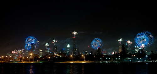 Midnight Fireworks in Melbourne #nyemelb