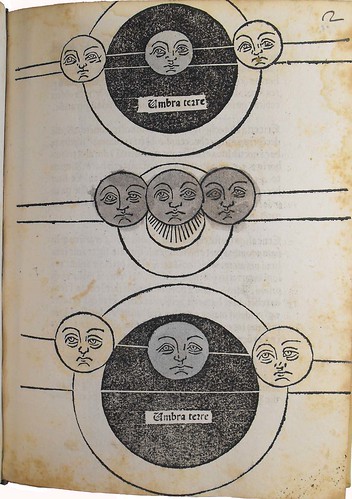 Woodcut of eclipses in Paulus de Middelburgo: Prognosticon anni 1479