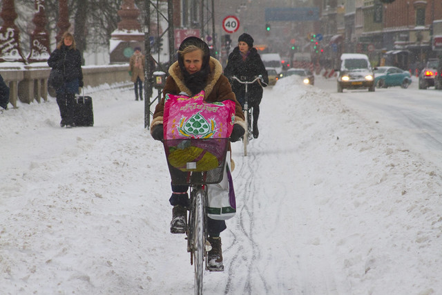 Snowstorm Headwind 03 - Winter Cycling in Copenhagen