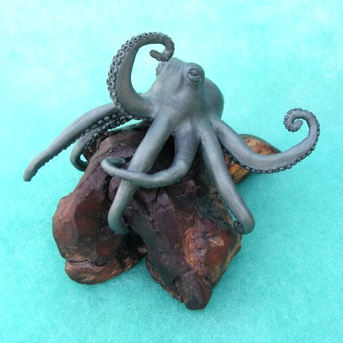 octopus sculpture faux oxidized bronze