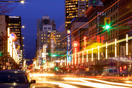 Tonight in Vancouver - Granville Street: Vancouver Light Central!