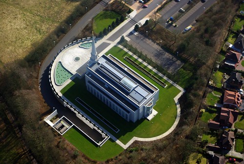 Preston England Temple from the air
