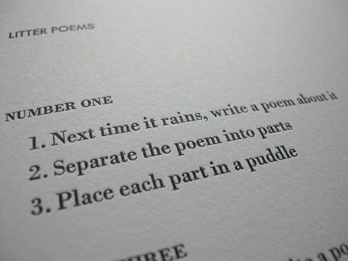 Close Up Of Litter Poems Proof 1 by Stumptown Printers