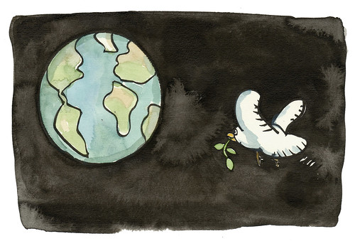 pigeon-leaf-globe illustration