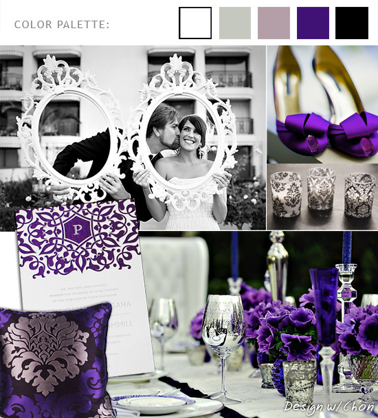 A Royal Purple Wedding Colors Black Purple Lavender Silver Grey 
