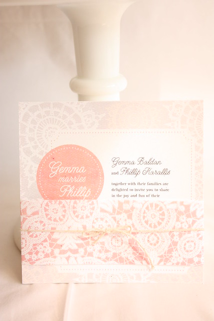 The couple's brief for the wedding stationery vintage lace with a 